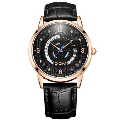 

DOM Brand Luxury Diamond Genuine Leather Men Watches