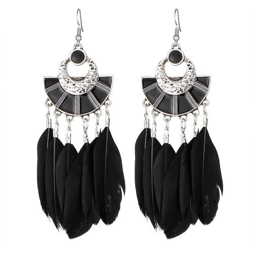 

Vintage Big Long серьги Bijoux подарок моды перо серьги женщин чешской этнической кисточкой мотаться серьги
