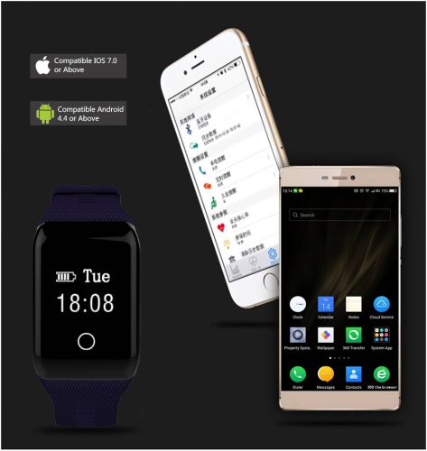 

OLED Water-Proof BT4.0 Smart Wrist Band 0.66" Touch Screen Smart Bracelet Fitness Tracker Heart Rate Pedometer Sleep Monitor for I
