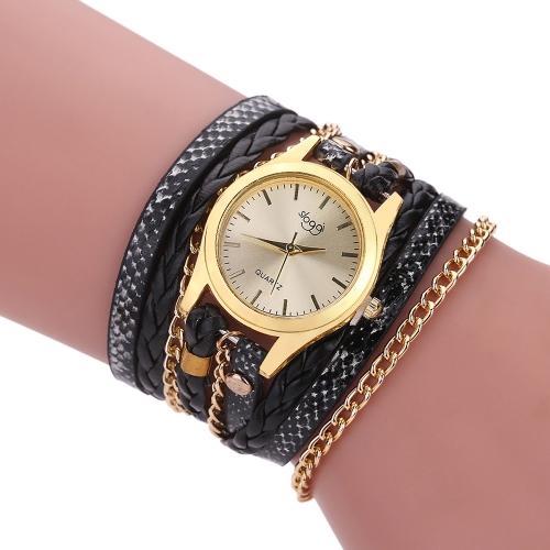 Fashion Vintage Casual Winding Serpentine Grain Braided Watch Women