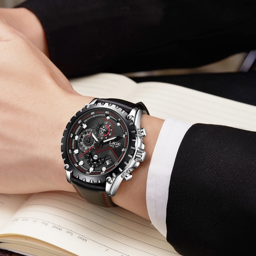 

LIGE Fashion Sport Men Watches 3ATM Water-resistant Quartz Watch Luminous Man Wristwatch Male Relogio Musculino Chronograph