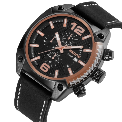 

Skone Casual Sport Мужские часы Кварцевые мужские часы 3ATM Водонепроницаемые светящиеся наручные часы Календарь Отображение време