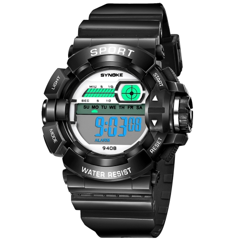 SYNOKE Studenten Kinder Sportuhren 3ATM Leben wasserdicht Digital Backlight Kind Kinder Jungen Mädchen Armbanduhr Alarm Stoppuhr