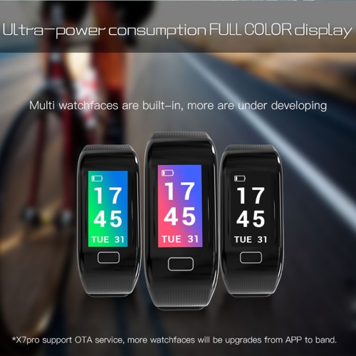 

X7 PRO Smart Band IP67 Waterproof 0.96-inch Full Color Display Smart Bracelet Heart Rate Blood Pressure Sleep Monitor Sports Tracker Call Reject Messages APPs Reminder 80mAh for iOS Android Smartphone