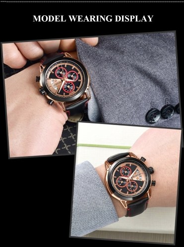 MEGIR 2071 Watch Men Watch Top Luxury Brand Watch Leather Band Quartz Movement Wristwatch Sport Watch Male Watch Fashion and Casual Watch