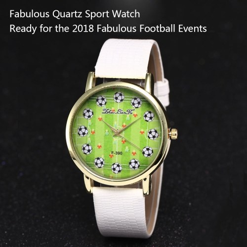 

F-390 Men Watch Fashion Watch Quartz Luxury Leather Wrist Watch British Style with Football Pattern for FIFA World Cup