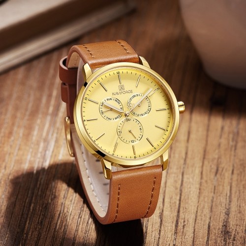 

NAVIFORCE NF3001 Men Watch Brand Sport Quartz Watches Hour Date Day Pointer Luminous Military Army Business Leather Wrist Watch