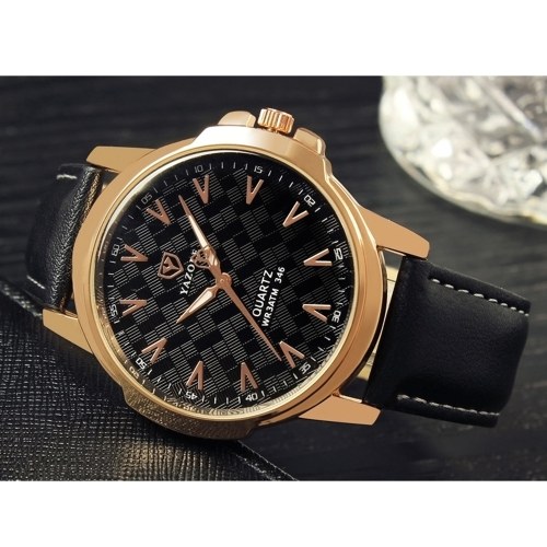 YAZOLE 346 Wrist Watch Top Brand Men PU Leather Luminous Waterproof Quartz Watch