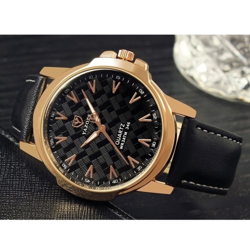 

YAZOLE 346 Wrist Watch Top Brand Men PU Leather Luminous Waterproof Quartz Watch