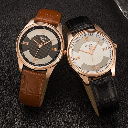 

YAZOLE 416 Leather Watch Quartz Watch Fashion Casual Business Wrist Watch