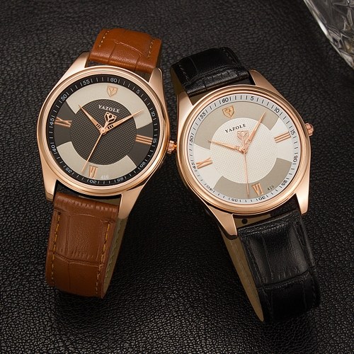 

YAZOLE 416 Leather Watch Quartz Watch Fashion Casual Business Wrist Watch