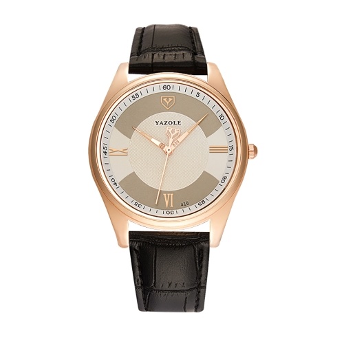 

YAZOLE 416 кожаный вахта кварца вахты способа вскользь wristwatch дела