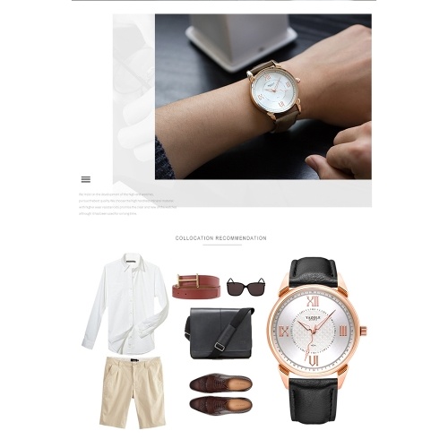 

YAZOLE 424 Leather Watch Quartz Watch Daily Waterproof Simple Business Wrist Watch