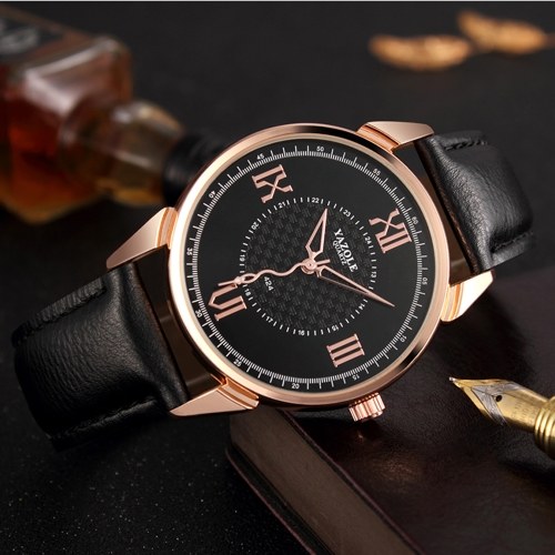 

YAZOLE 424 Leather Watch Quartz Watch Daily Waterproof Simple Business Wrist Watch