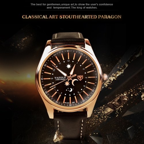 

YAZOLE 368 Leather Watch Men Top Brand Luxury Brand Wristwatch Male Clock Quartz Watch