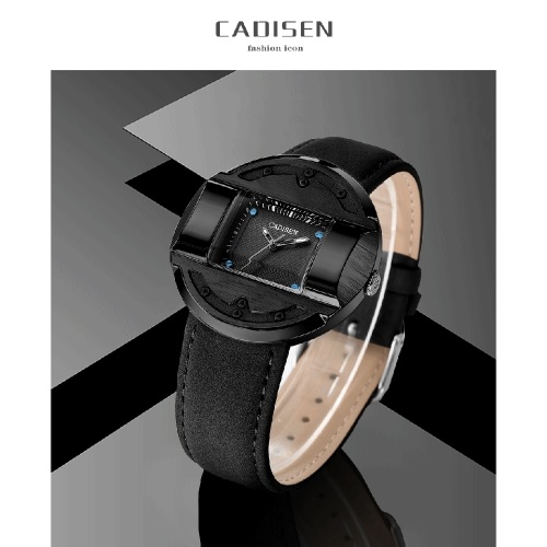 

CADISEN C2027 Simple Fashion Men Watch Leather Strap Quartz Movement Watch Waterproof Casual Clock Wristwatch for Male