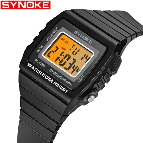 

SYNOKE 9708 Sport Watch Fashion Watch LED Digital Alarm Luminous Stopwatch Timing Waterproof Sport Band