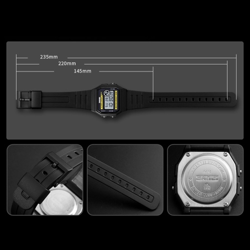 

SKMEI 1413 Men Analog Digital Watch Fashion Casual Sports Wristwatch Time Display Alarm 5ATM Waterproof Leather Strap Backlight Multifunctional Watches Relogio Masculino