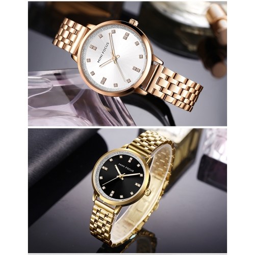 

MINI FOCUS MF0047L Women Watch Quartz Stainless Steel Strap Simple Wristwatch Time Display Fashion Casual 3ATM Waterproof Luminous Hands Female Watches