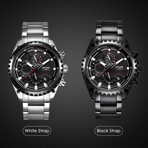 

BOYZHE WL022-G Watch Brand Luminous Waterproof Business Full-automatic Mechanical Men Stainless Steel Wrist Watch with Gift Box