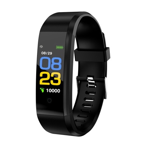 ID115plus Smart Bracelet 0.96inch TFT Screen 90mAh Heart Rate Blood Pressure Monitoring Calorie Fitness IP67 Waterproof BT Alarm Sports Wristwatch for Android / iOS