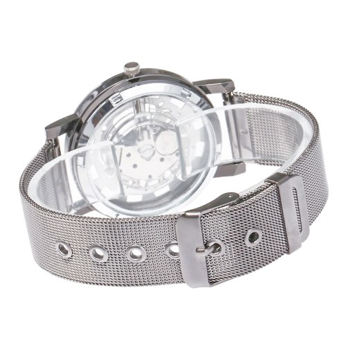 

Fashion Metal Mesh Band Watch Men Vintage Hollow Quartz Watch Round Dial Wrist Watch