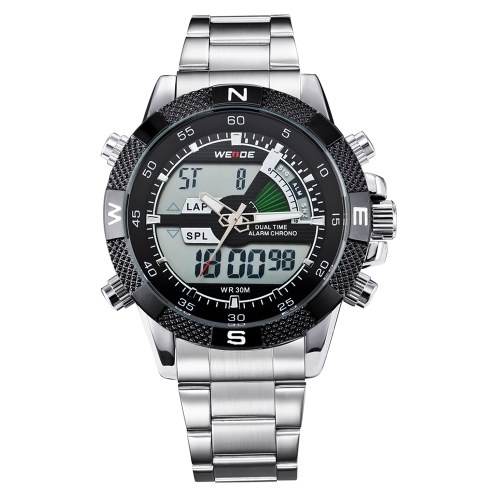 

WEIDE WH1104 Dual Display Two Movement Quartz Digital Men Watch