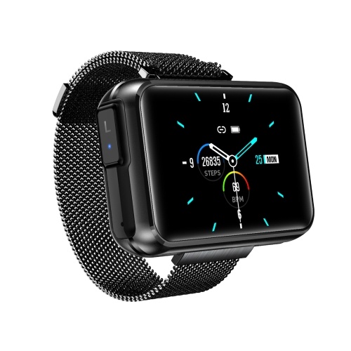 LEMFO T91 1,4 pouces Bracelet intelligent 2 en 1 avec écouteurs sans fil Montre de sport