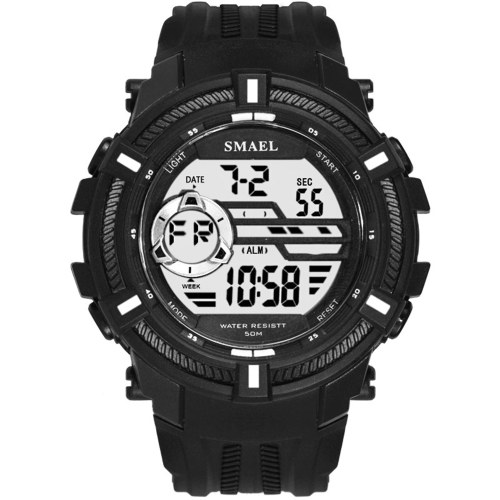 Reloj deportivo multifuncional SMAEL 1616 para hombre, reloj de pulsera digital electrónico resistente al agua de 50 M con pantalla de alarma / luminoso / fecha / semana / mes