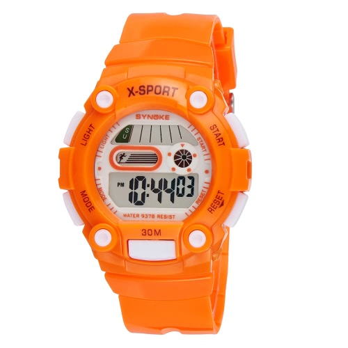 SYNOKE Fashion coole Student Watch Multi-Funktions-3ATM Leben wasserdicht Kinder junge Mädchen Sportuhr mit Hintergrundbeleuchtung Chronograph Alarm Datumsanzeige Woche