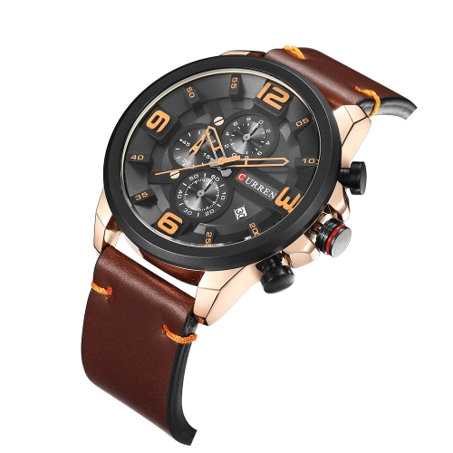 CURREN Fashion Sport Genuine Leather Men Watches