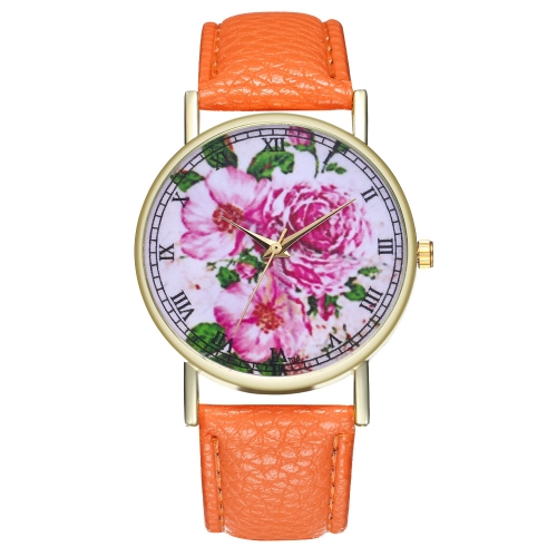 

Pink Flower Vintage Floral Leather Watch for Women Men's Watch Birthday Wedding Gift Ideas T06