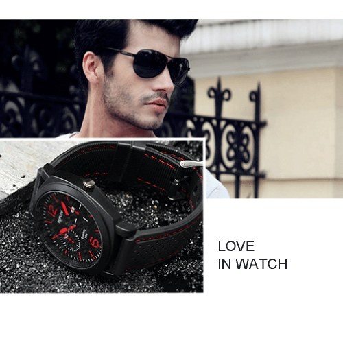 

Quartz Watch Men Silicone Strap Wrist Watch Casual Sport Male Clock