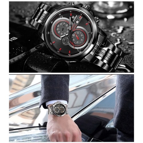 

Cadisen Watch Men Sport Chronograph Clock Quartz Wristwatch Business Waterproof Watch Men