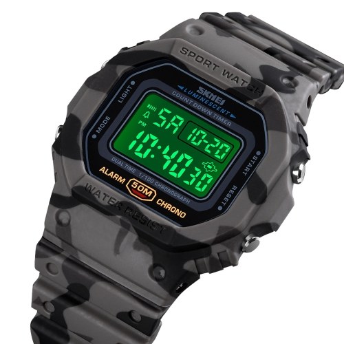 

Men's Digital Sport Watch SKMEI Classic Waterproof Sport Watch with Alarm Stopwatch Countdown LED Backlight Electronic Wrist Watch