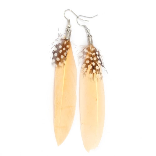 Long Feather Chandelier Earring Cute Dangle Eardrop mujeres Girl joyería de moda encanto accesorio regalo