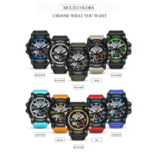 

Men's Stylish Sports Multi-function Electronic Waterproof Watch Dual Display Wristwatches