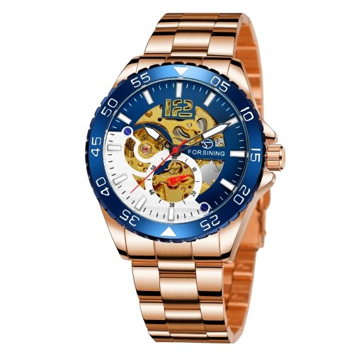 

FORSINING Men's Stainless Steel Automatic Mechanical Watch 3ATM Business Wristwatch