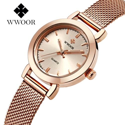 

WWOOR Fashion Mesh Stainless Quratz Water-Resistant Women Watch