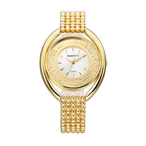 REBIRTH Fashion Casual Quartz Watch Life Resistente à água Relógio de luxo Mulheres Relógios de pulso Feminino