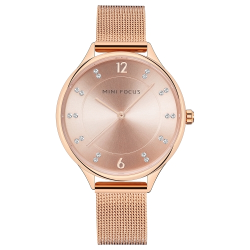 MINI FOCUS Mode Luxe En Acier Inoxydable Femmes Montres Quartz 3ATM Étanche Casual Femme Montre-Bracelet