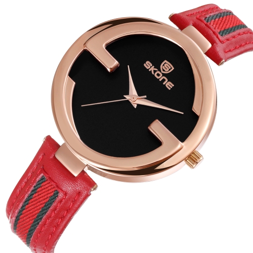 

SKONE Fashion Quartz Genuine Leather Women Watch 3ATM Water-resistant Casual Wristwatch Woman Relogio Feminino
