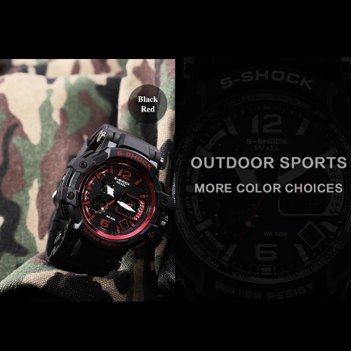 

Men's Stylish Sports Multi-function Electronic Waterproof Watch Dual Display Wristwatches