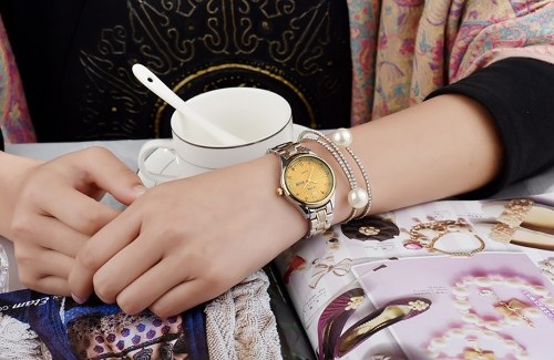 

TEVISE 8122Q Women Watch Quartz Stainless Steel Strap Simple Wristwatch Life Waterproof Calendar Fashion Casual Female Watches