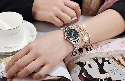 

TEVISE 8122Q Women Watch Quartz Stainless Steel Strap Simple Wristwatch Life Waterproof Calendar Fashion Casual Female Watches