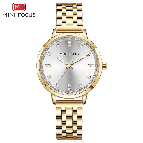 

MINI FOCUS MF0047L Women Watch Quartz Stainless Steel Strap Simple Wristwatch Time Display Fashion Casual 3ATM Waterproof Luminous Hands Female Watches
