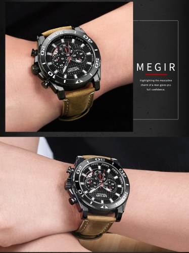 MEGIR 2094 Men Watch/ Quartz Sport Simple Wristwatch