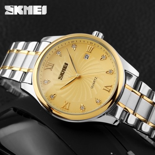 SKMEI 9101 Men Women Brand Quartz Stainless Steel Watch