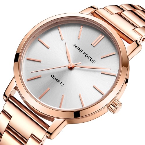 

MINI FOCUS Women Classic Quartz Watch Ladies Fashion Wrist Watch with Solid Steel Band 3ATM Waterproof for Daily & Business Box Package
