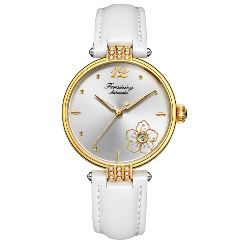 

Women's Automatic Mechanical Watch Leather Strap 3ATM Fashion Wristwatch for Girl Lady